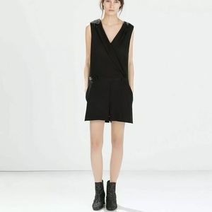 Zara Basic black tuxedo romper